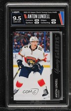 2021-22 Upper Deck Series 2 Young Guns Anton Lundell #489 HGA 9.5 GEM MINT 2cb
