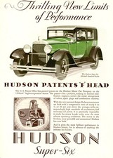 1928 Original Hudson Super-six Std. Sedan Ad. Thrilling New Performance Limits