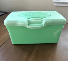 VTG Huggies Green Plastic Refillable Baby Wipes Tub circa early 2000  s EMPTY 