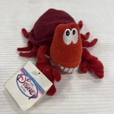 Disney Store The Little Mermaid Sebastian Red Crab Mini Bean Bag 8  Plush NEW