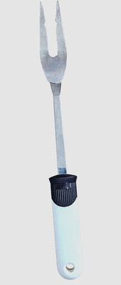 EKCO Stainless Steel Meat Serving Fork 13'' Black White Handle Kitchen Utensil