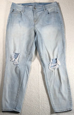 Torrid Girlfriend Women's Jeans Distressed Vintage Stretch Denim Light Wash s16T