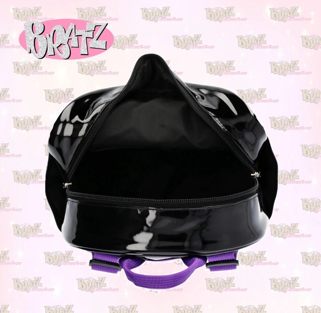 Bratz Kisses Lips Womens 10.5” Black Faux Patent Leather Mini