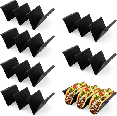 7Stk Taco Halterung, Schwarz Groß Kunststoff Taco-Schalenschalen Wiederverwendba