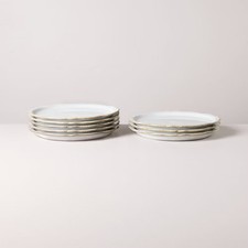 Set of 8 Carved Edge Salad Plates Cream - Hea...