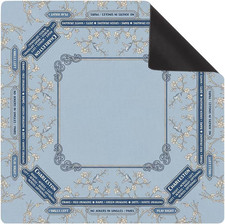 Light Blue Florals Mahjong Mat for Table 31.5 X 31.5 Inch, Anti-Slip Noise