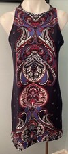 Banana Republic Women’s Sz 4 Navy Paisley Print Sleeveless Knee Length Sheath