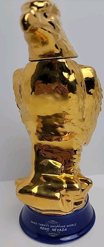 Vintage 24K Gold Plate Eagle Whisky Empty Ezra Brooks Decanter 1971 Reno Nevada - Bild 2 von 9