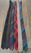Qty 6 Vintage Mens Ties Hippie Hipster Swing Retro Art Deco Pimp Suit Tie LOT B