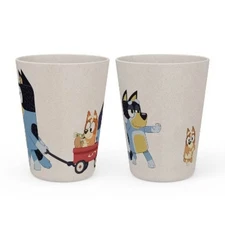 Zak Designs 2pk 10 fl oz Bluey Melamine Tumblers Blue/Cream: Kids Drinkware