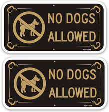2 Pack No Dogs Allowed Sign, 12" X 6" Rustfree Aluminum Yard Sign,Uv Protected a