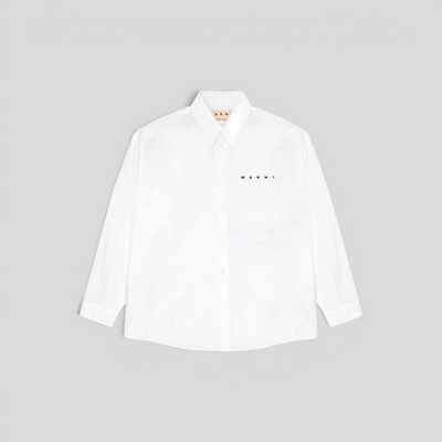 Marni Cotton Button Up Shirt in White - 56