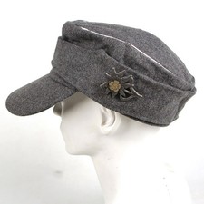 7 3/8 WW2 German M43 Hat with Edelweiss Badge INSIGINIA GRAY