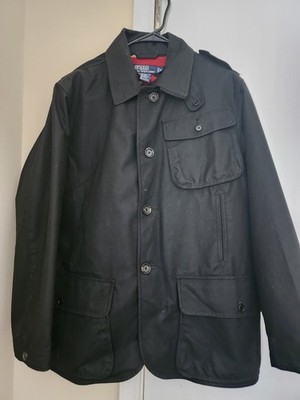 Polo Ralph Lauren Black Field Jacket Men's M Button Epaulette Heavyweight