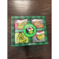 Bioworld The Grinch Dr Seuss Mens Crew Socks 4 Pair Gift Box Set Size 10-13