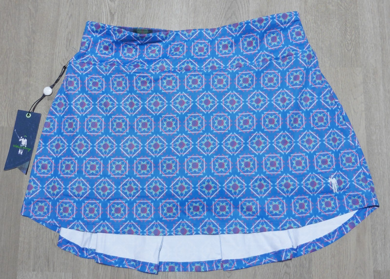 William Murray Women's Large Golf Tennis Louise Skort Blue Sandy Tiles II NWT