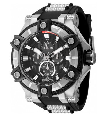 Invicta Bolt Forge Men s 52mm Quartz Watch Black Silver Day / Date Watch 49406