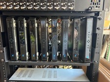 DIRECTV H25-100 HD Digital Satellite Receiver LOT of 8 w/ rack shelf unit
