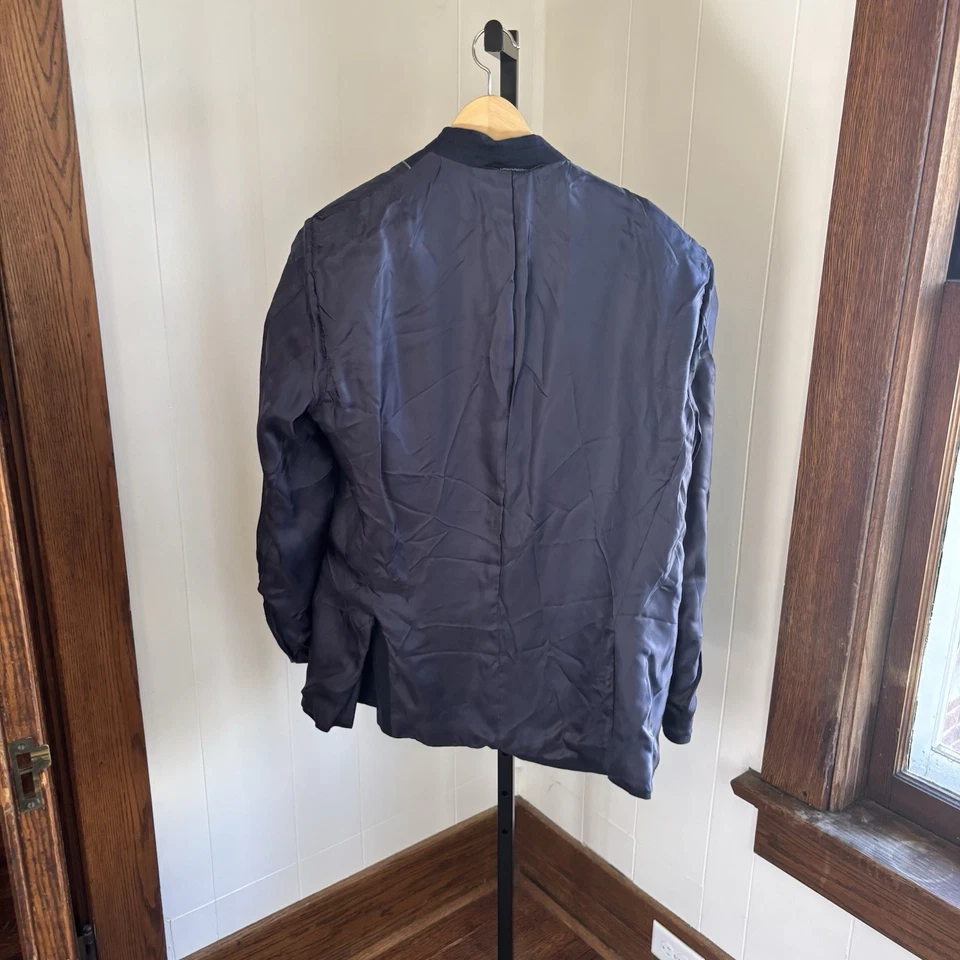 Nordstrom 男式商店 46L 海军蓝 Solbiati 亚麻安静豪华运动外套西装外套 — 第 4/4 张图片