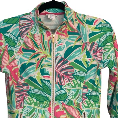Sigrid Olsen Golf & Tennis Zip up Paloma Jacket XS Botanical Print