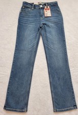 Levi Strauss Signature Jeans Boys 14 Blue Straight Stretch Adjustable Waist