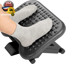 Adjustable Desk Footrest, Foot Rest for under Desk at Work with Massage, Adjusta