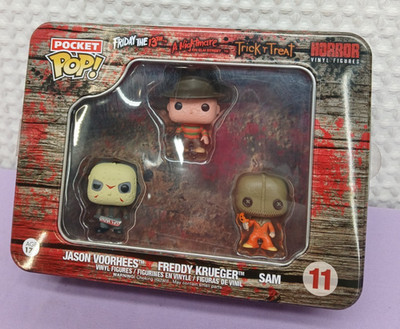 FUNKO POCKET POP HORROR #11 JASON, FREDDY, SAM. SEALED TIN BOX FREE SHIP