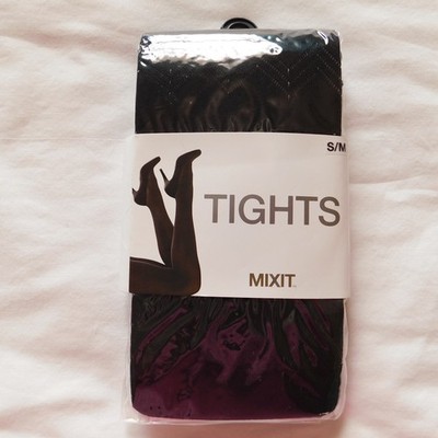 MIXIT Openwork Chevron Tights Black Size S/M
