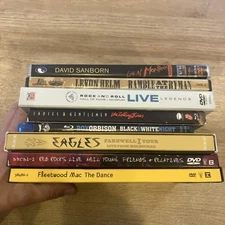 Lot Of 8 Rock N Roll Dvds Blu Rays: Eagles Rolling Stones Fleetwood Mac Sanborn