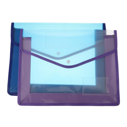 2pcs Document File Bag Envelope Storage Case Snap Button Organizer ...