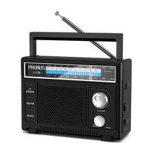 PRUNUS J-136 Portable AM/FM Radio, Loud Speaker, AC/DC Power, 6.5" x 4.6" x 2.8"