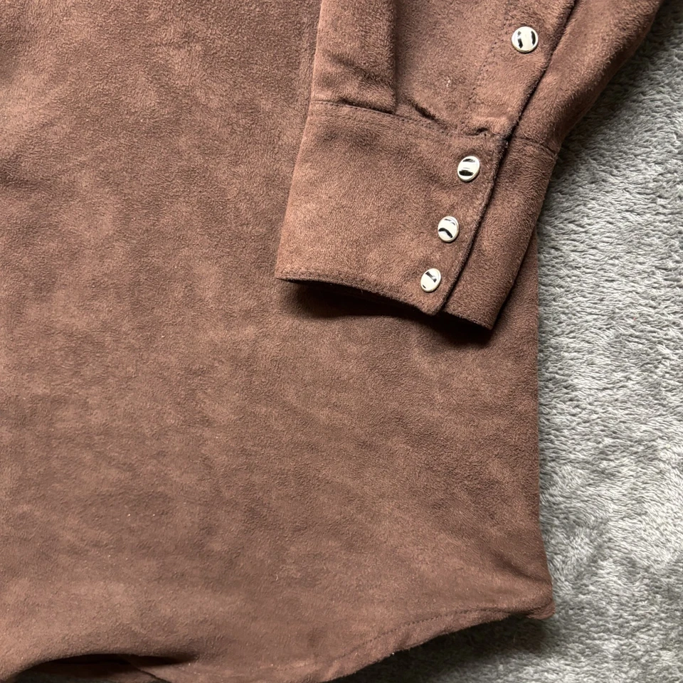 Camisa ajustada vintage Brooks & Dunn Panhandle para hombre XXL marrón gamuza perla a presión años 90 Foto 2 de 4