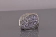 Sterling Silver Bold Crinkle Texture Rolled Square Band Ring 12g ITALY 925 Sz: 6