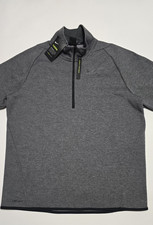 Nike Therma Dri Fit Mens Mens Heather Gray 1/4 Zip Pullover Fleece Sweatshirt