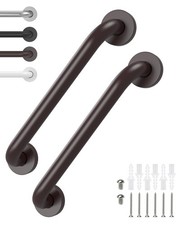 2 Pack 12 Inch Oil Rubbed Bronze Shower Grab Bars for Seniors with Screws