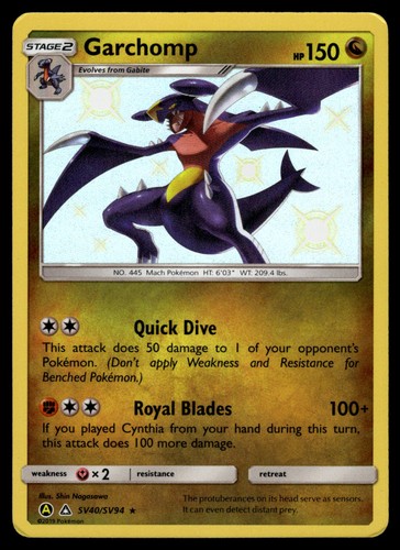 Garchomp Holofoil SV40/SV94 Hidden Fates: Shiny Vault NM