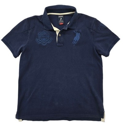 Polo Herren Navy Heritage Embroidered Polo Large Vintage Inspired