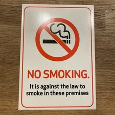 3xNo smokingit is against the law to smoke in these premises sign PVC, Sticker