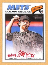 2026 Topps Heritage Real One Autographs Red Ink #ROANMC Nolan McLean Auto 70/77