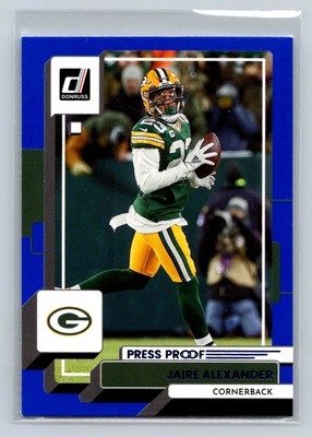 2022 Donruss #100 Jaire Alexander Blue Press Proof Green Bay Packers C23