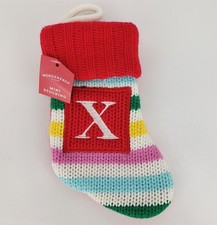 Letter X Knit Monogram Mini Stocking Rainbow Wondershop Xmas Holiday Target 8"