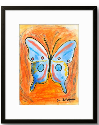 Modern Expressionistic Painting Butterfly Original 9x12 Acrylic Signed Paper Art