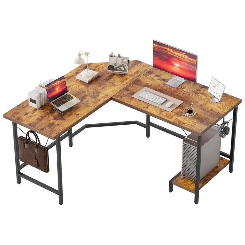 Mericonia brown L-shaped corner desk