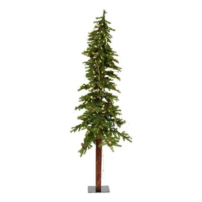 Pemberly Row 72'' Alpine Artificial Christmas Tree with LED Lights in Green