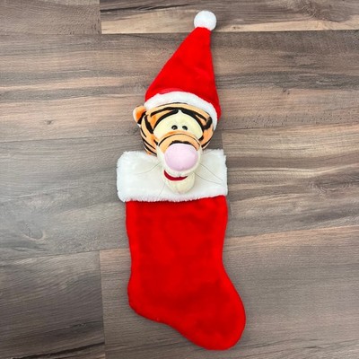 Vintage Disney Winnie The Pooh Tigger 3D Plush Christmas Hanging Stocking 
