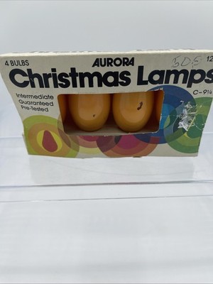 C-9 1/4 Christmas Tree Light Lamps Bulbs Lights 120V  Vtg Colored Aurora Yellow