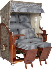 Webavita Strandkorb Karibik 2-Sitzer Vollholzfront Pinienholz