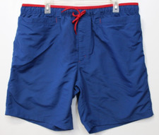 Duluth Trading Co Size XL Flex waist Board Shorts blue Red Swim Trunk Surf