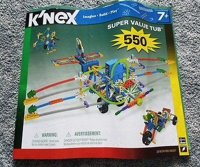 COMPLETE K'NEX 550 Piece Super Value Tub w/Instructions 14