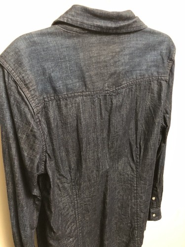 Pearl Snap Denim Jean G. H. Bass & Co Long Sleeved Button Up Shirt Women’s Sz L - Picture 10 of 20